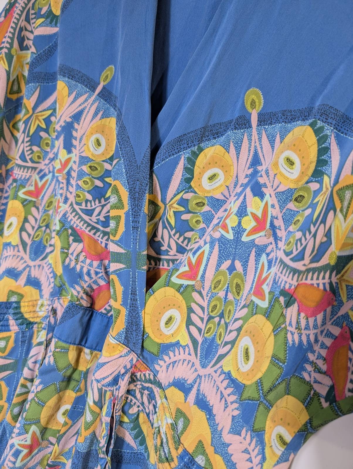 Ginger & Smart Silk Wrap Dress - Blue Floral Print - Image 6