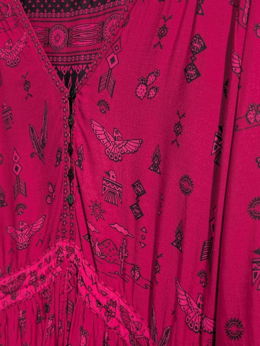 Spell & The Gypsy Collective Desert Rose Maxi Dress - Pink Boho Print - Image 6