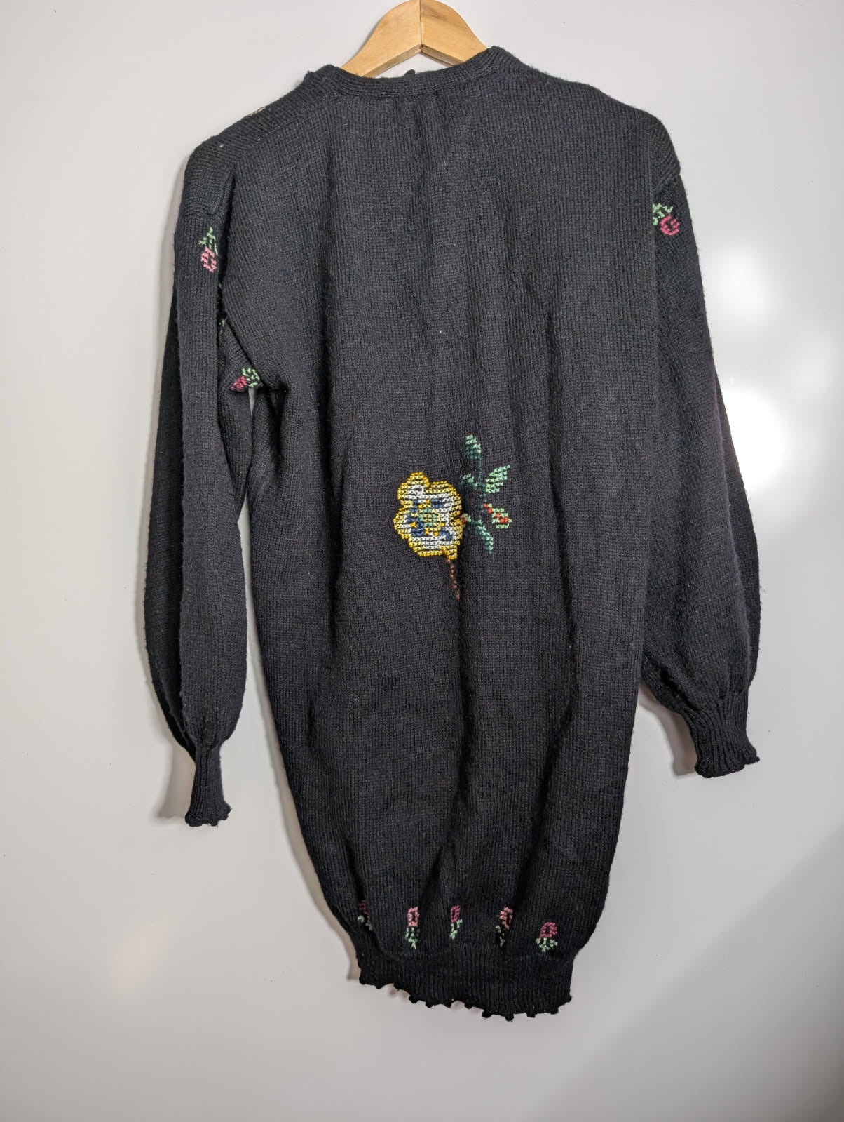 Golden Spiderweb by Elizabeth Floral Knit Cardigan Black - Image 6