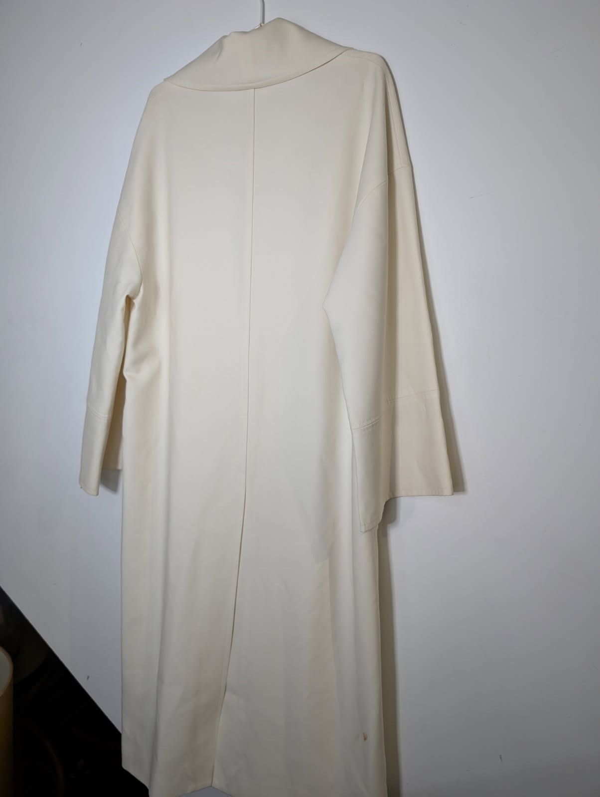 Ginger & Smart Longline Coat Cream With Gold Chain Detail - Image 7