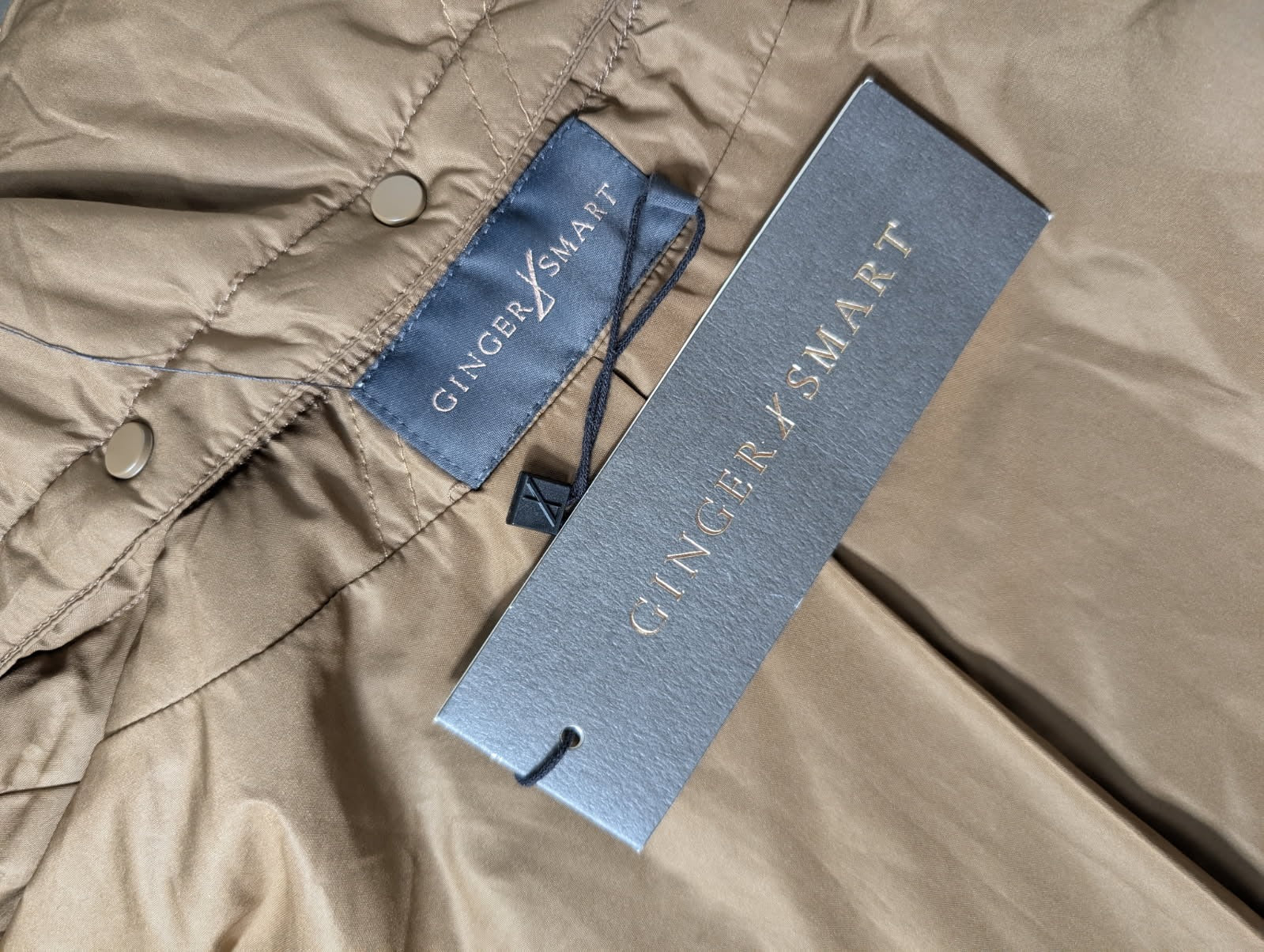 Ginger & Smart Quilted Long Coat - Tan Women's Size 8 - Image 6