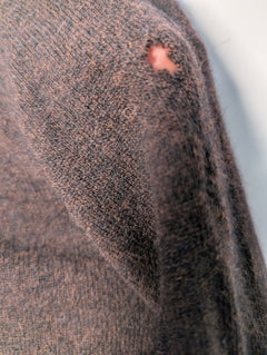 East Knit Cardigan Brown Leopard Print Faux Fur Collar Women's Size S - Image 6