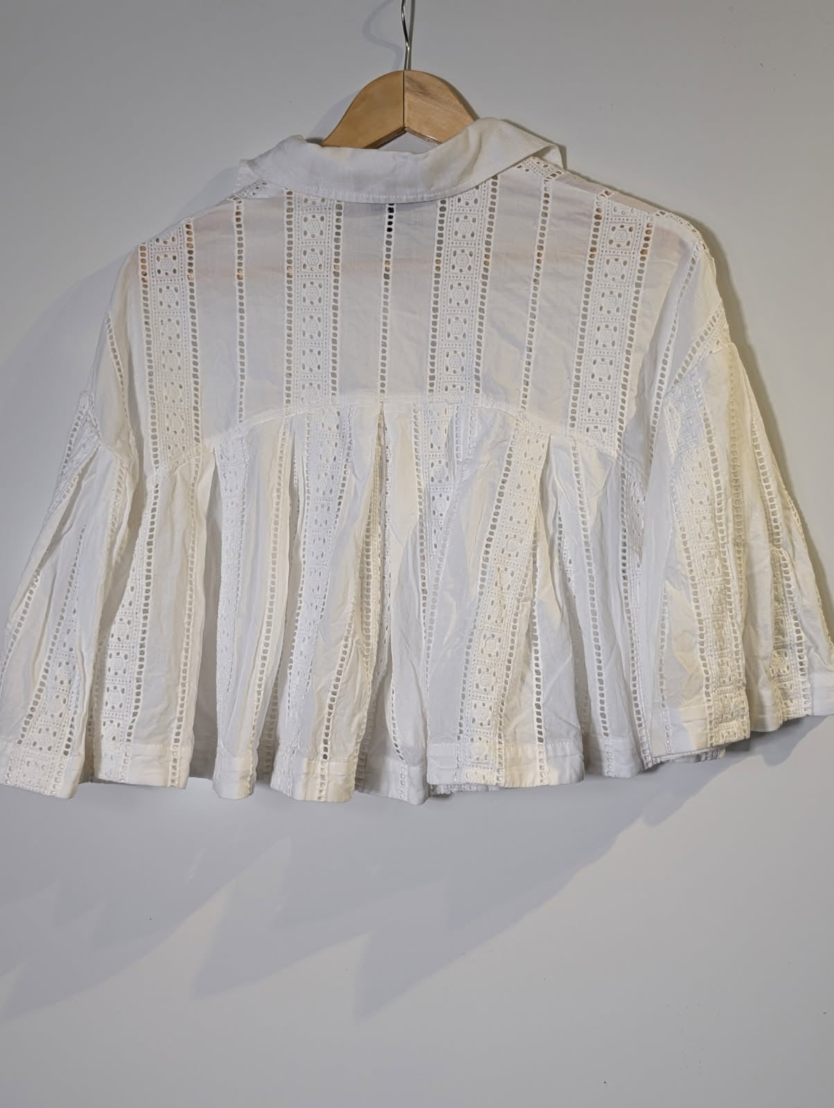 Joslin Studio Broderie Anglaise Button-Down Shirt White Women's AU 6 - Image 6