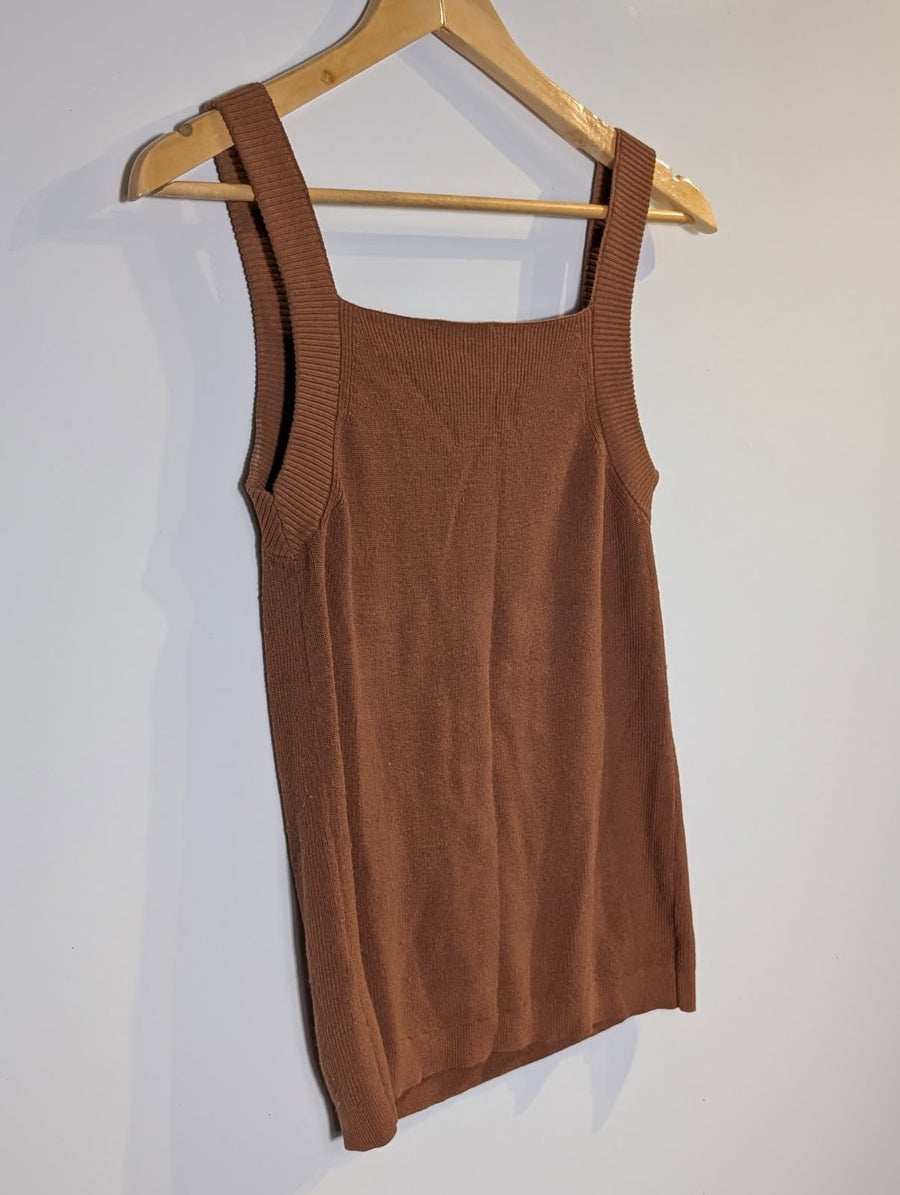 Elka Collective Knit Tank Top Brown Ribbed Sleeveless Women's AU 10 - Image 6