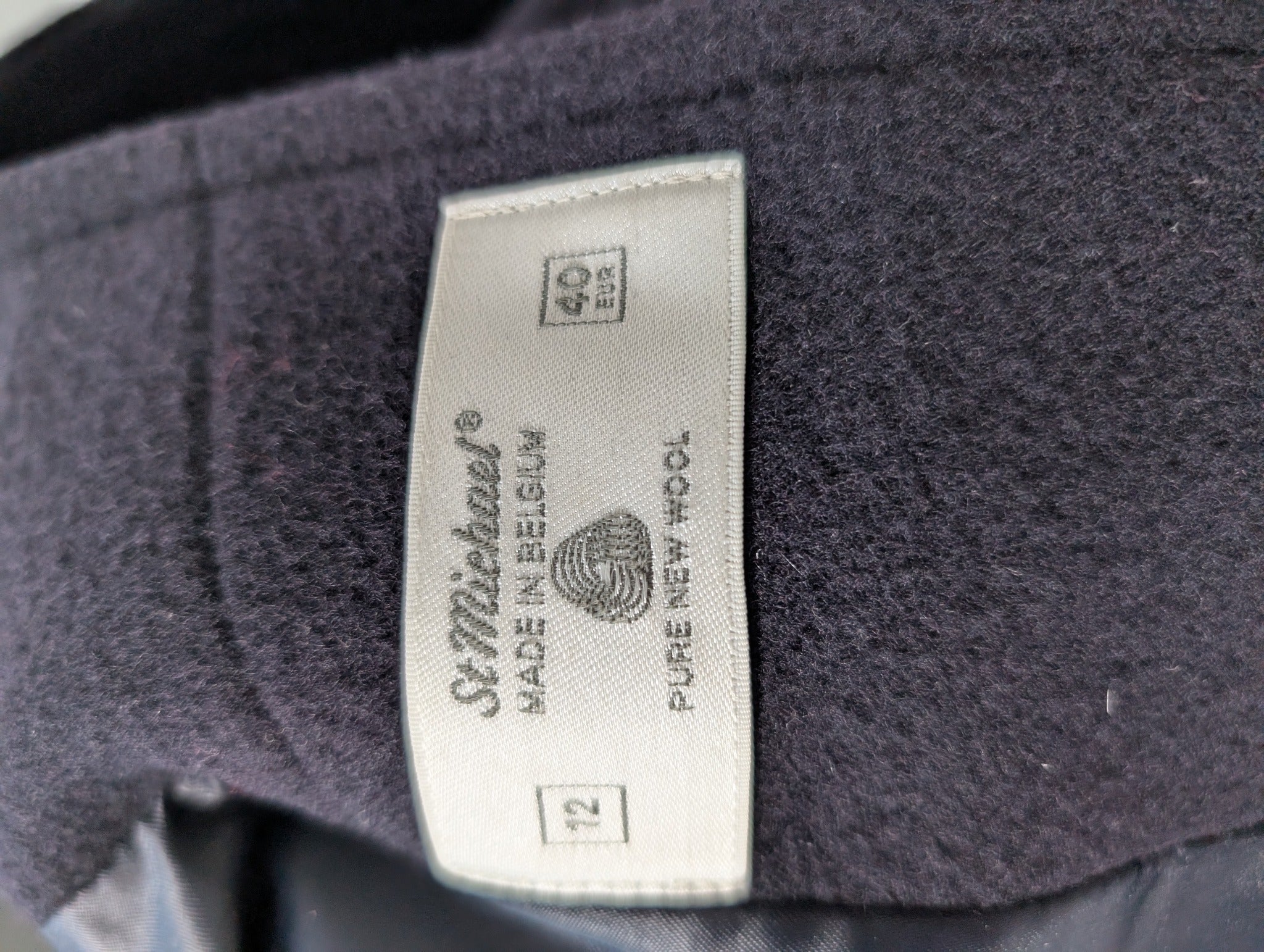 St Michael Vintage Double-Breasted Wool Overcoat Navy Size 12 - Image 6