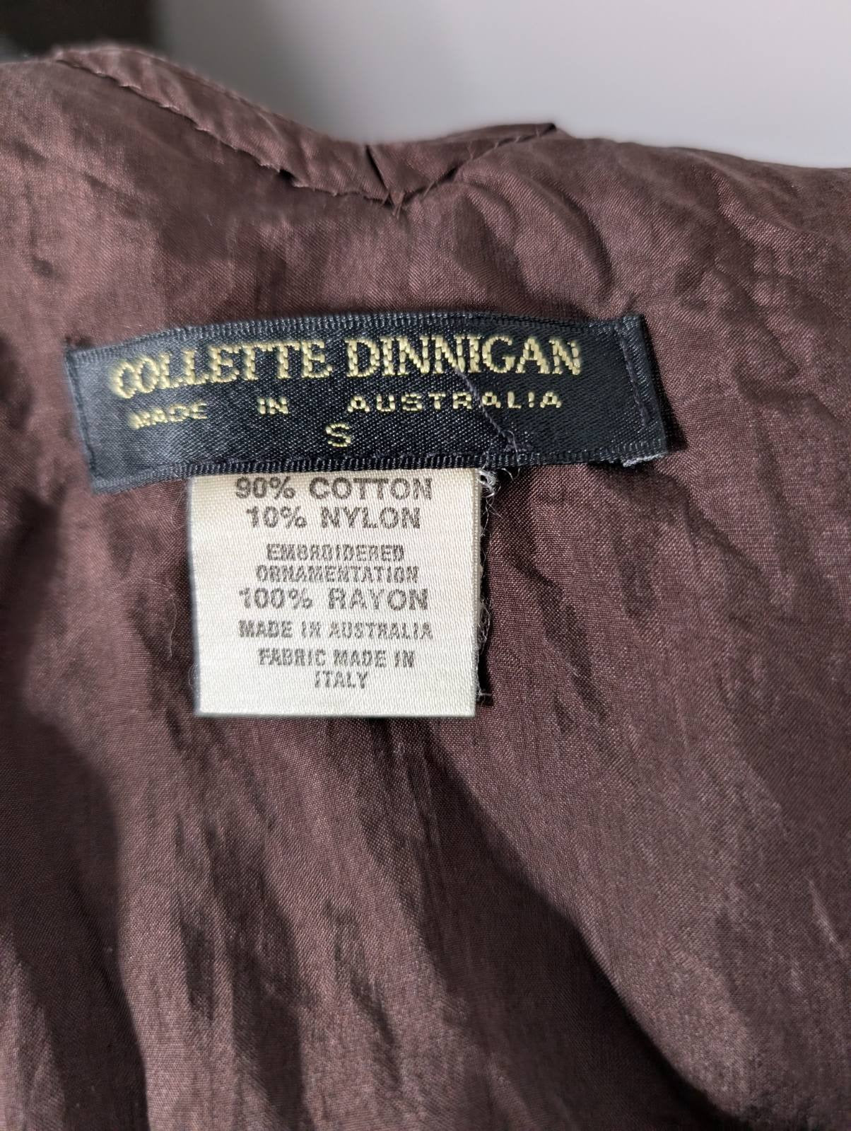 Collette Dinnigan Floral Embroidered Sleeveless Midi Dress - Brown Size S - Image 6