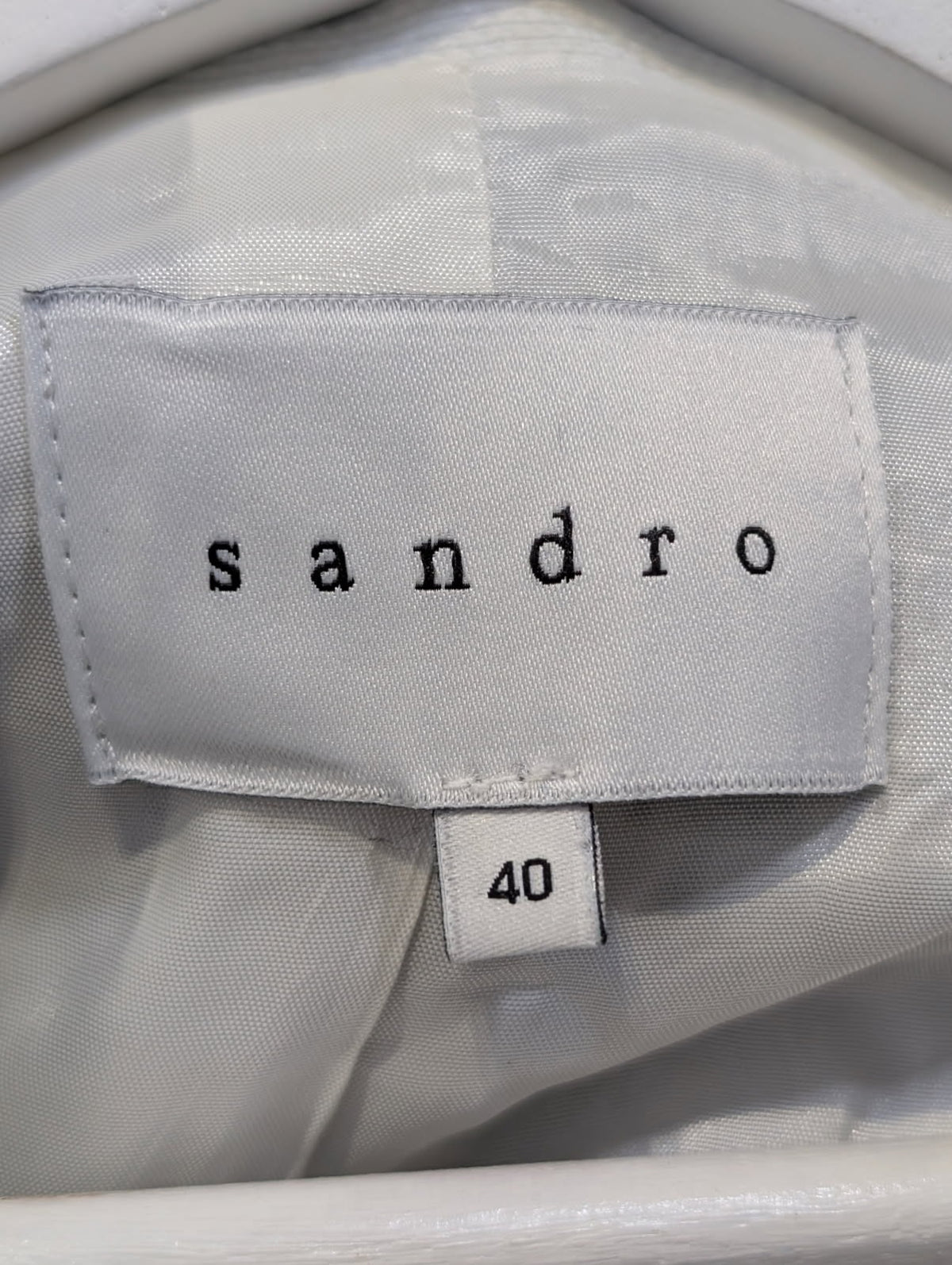 Sandro Paris Tweed and Canvas Biker Jacket Women's Size 40 - Image 3