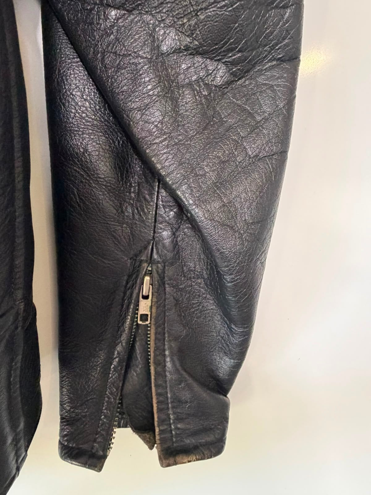 Stagg Melbourne Vintage Leather Biker Jacket Black Men's Size 5 - Image 6