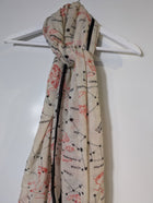 Vintage Celestial Constellation Map Print Scarf Cream & Red - Image 3