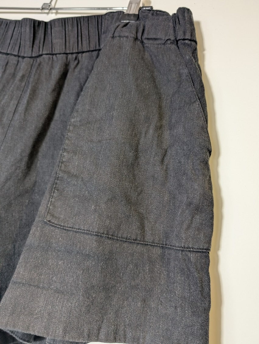 Witchery Linen Blend Elastic Waist Shorts Charcoal Grey Size 12 - Image 6