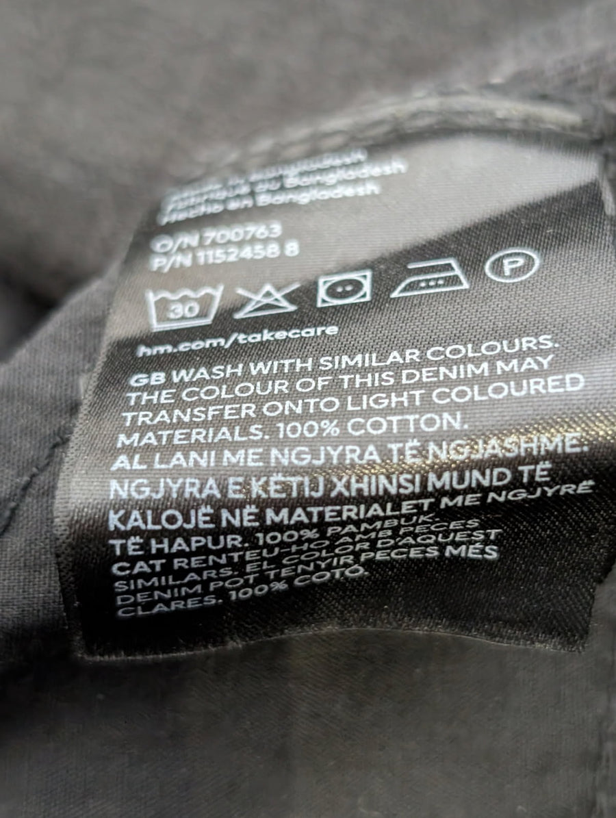 H&M Baggy Wide Loose Fit Jeans - Black Denim - Image 6