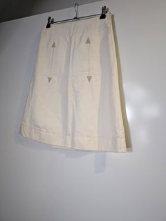 See By Chloé A-Line Skirt Off-White Cotton-Wool Blend EU 38 - Image 2