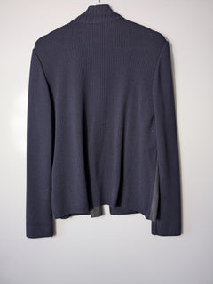 Basler Weekend Wool and Suede Zip-Up Jacket Navy EU 38 UK 12 - Image 6