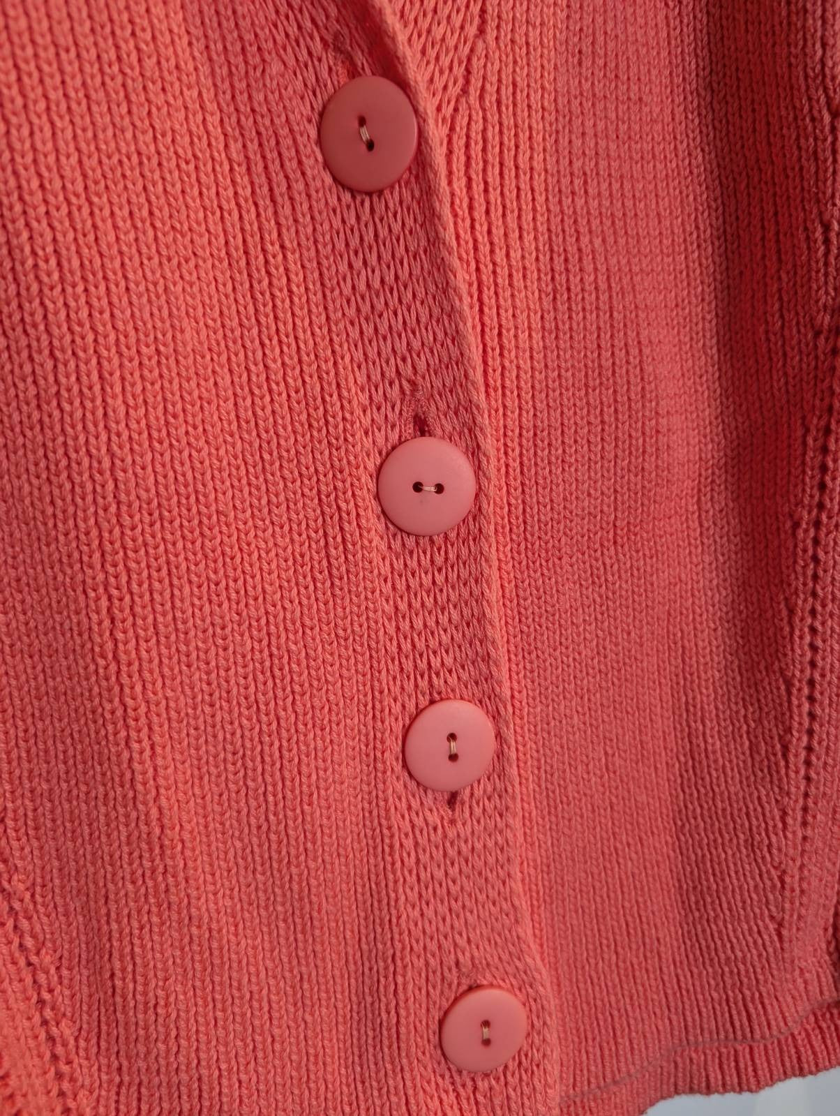 Marcs Kala Rib Knit Cardigan Coral Pink Women's XS - Image 6