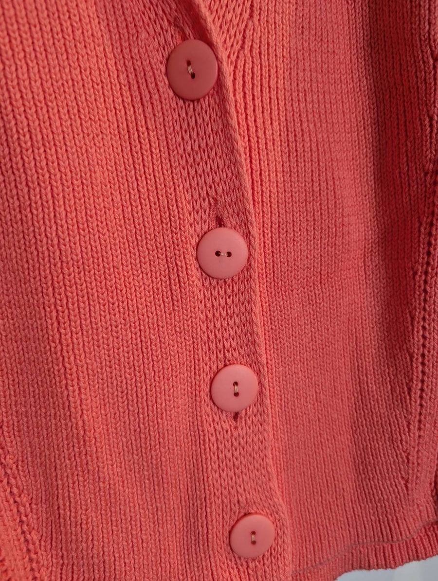 Marcs Kala Rib Knit Cardigan Coral Pink Women's XS - Image 6