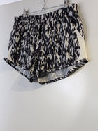 Nike Athletic Running Shorts Black & White Abstract Print Medium - Image 2