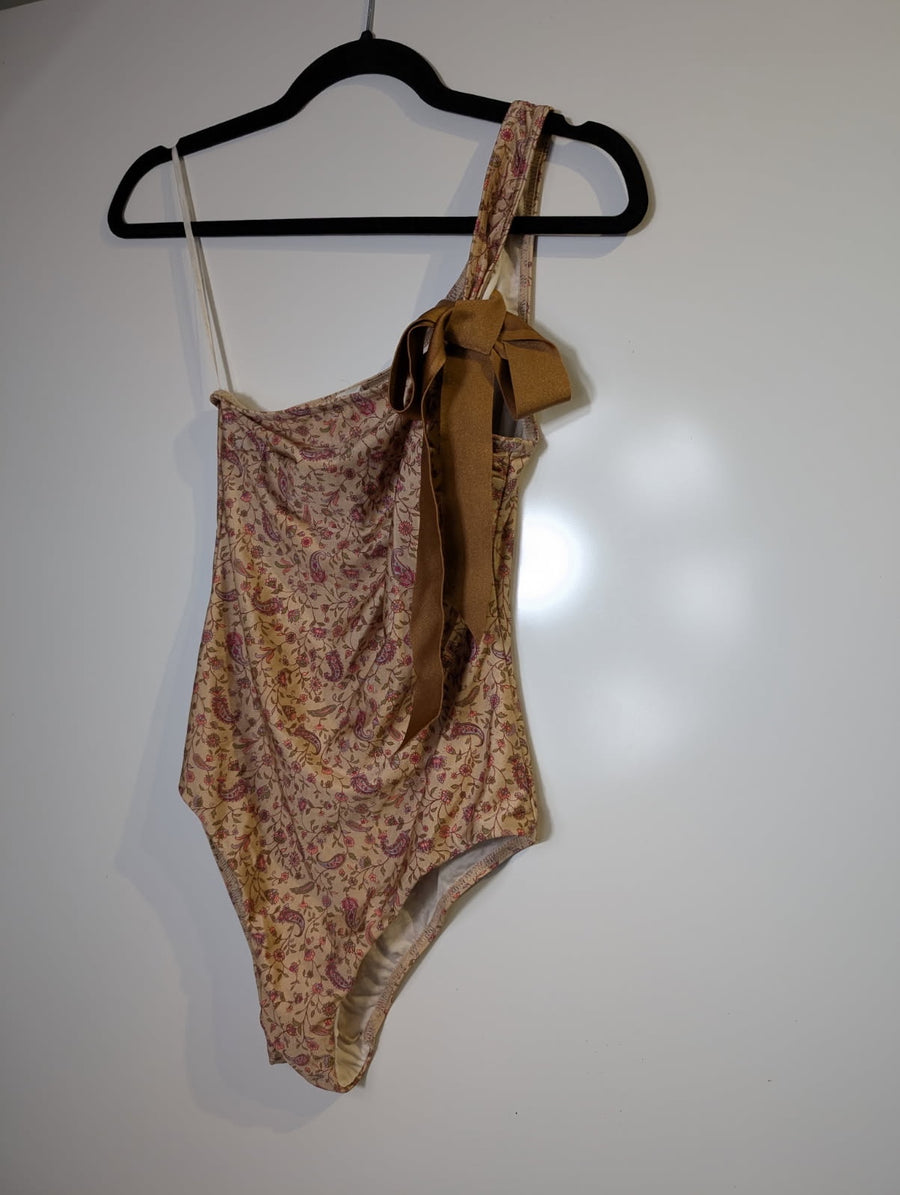 Zimmermann One-Shoulder Paisley Bodysuit with Bow Detail Multicolour - Image 2