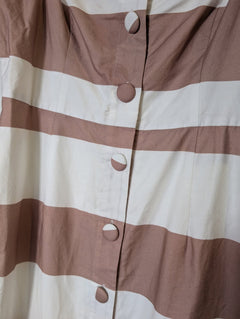 Alice McCall Striped Puff Sleeve Midi Dress Brown and White - Image 6