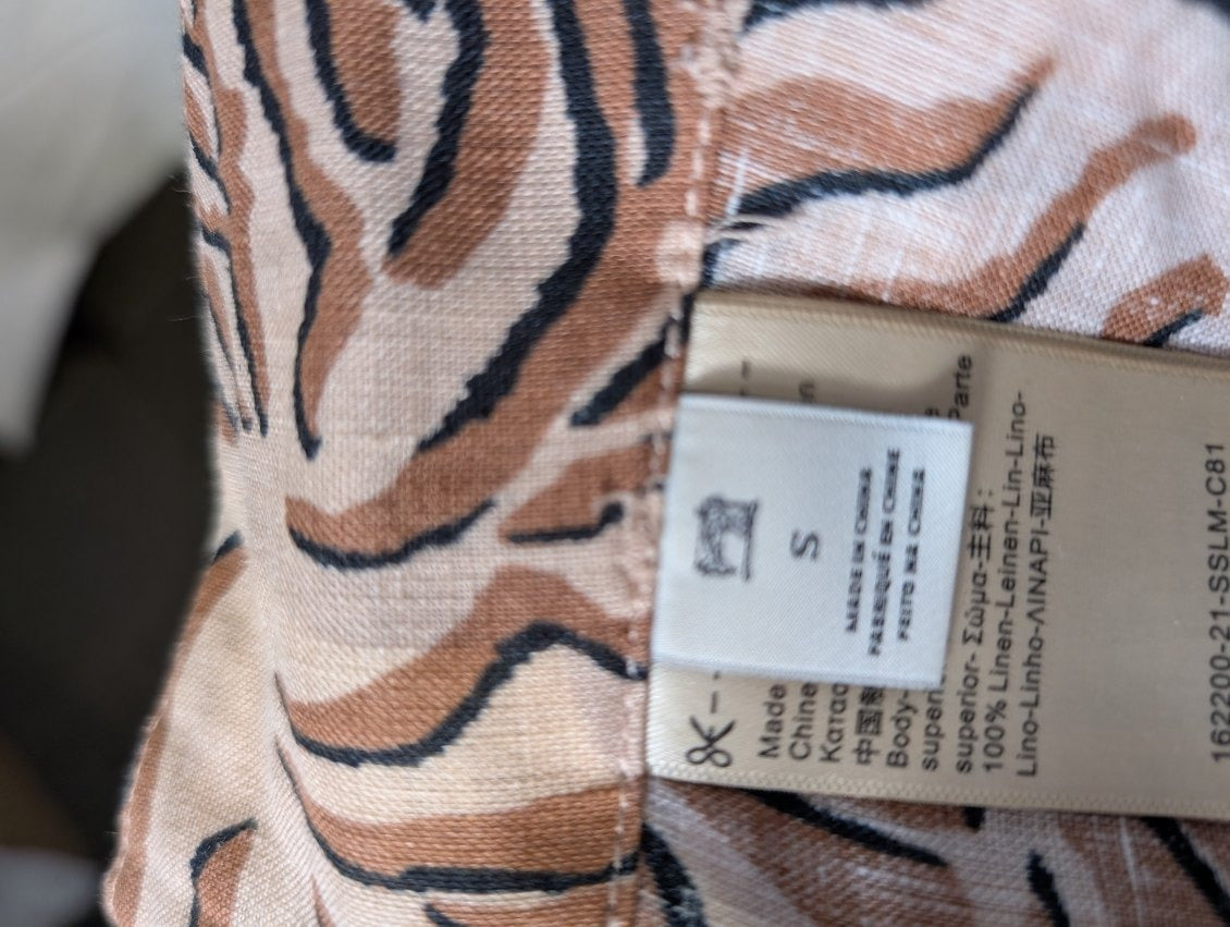 Maison Scotch Zebra Print Paperbag Waist Shorts Brown Black Size S - Image 6
