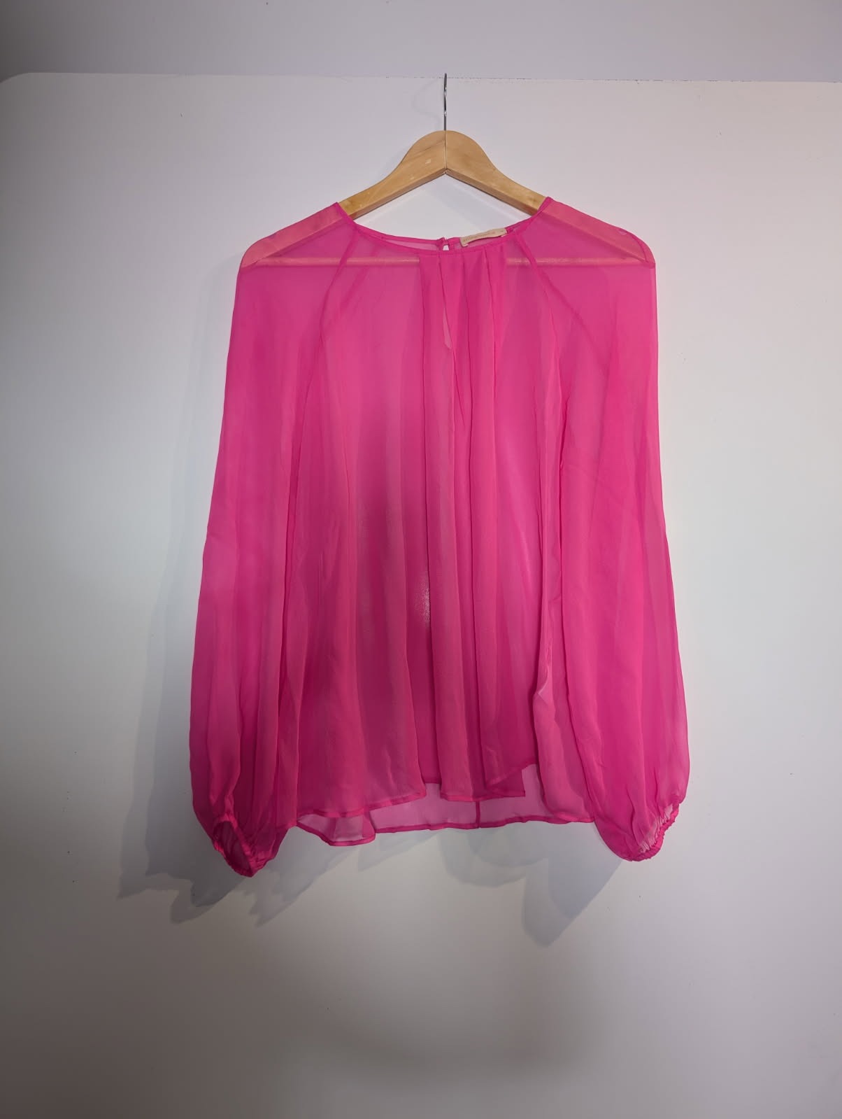 Arlington Milne Hot Pink Sheer Silk Blouse - Size M - Image 6