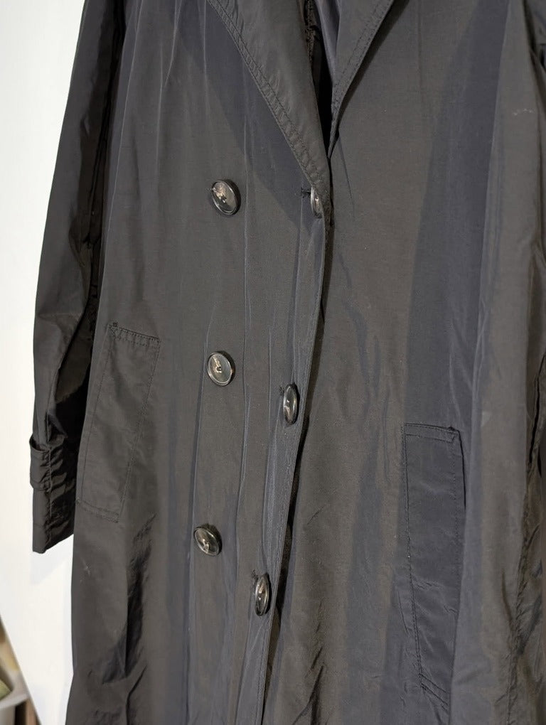 Massimo Dutti Double-Breasted Padded Trench Coat - Black Size L - Image 6