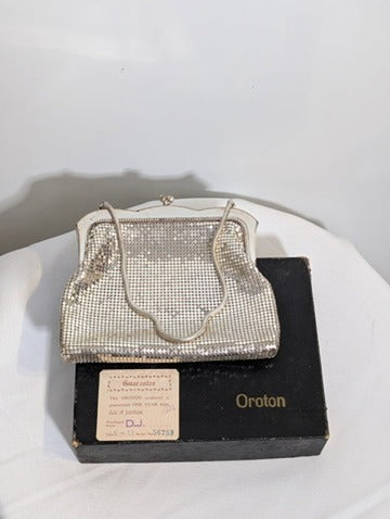 Oroton Evening Bag Vintage Silver Mesh Made In West Germany - Image 6