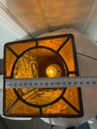 Vintage Leadlight Works Peaston Floral Stained Glass Table Lamp - Image 6