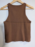 Zara Ribbed Knit Tank Top Brown Women's Large - Image 6
