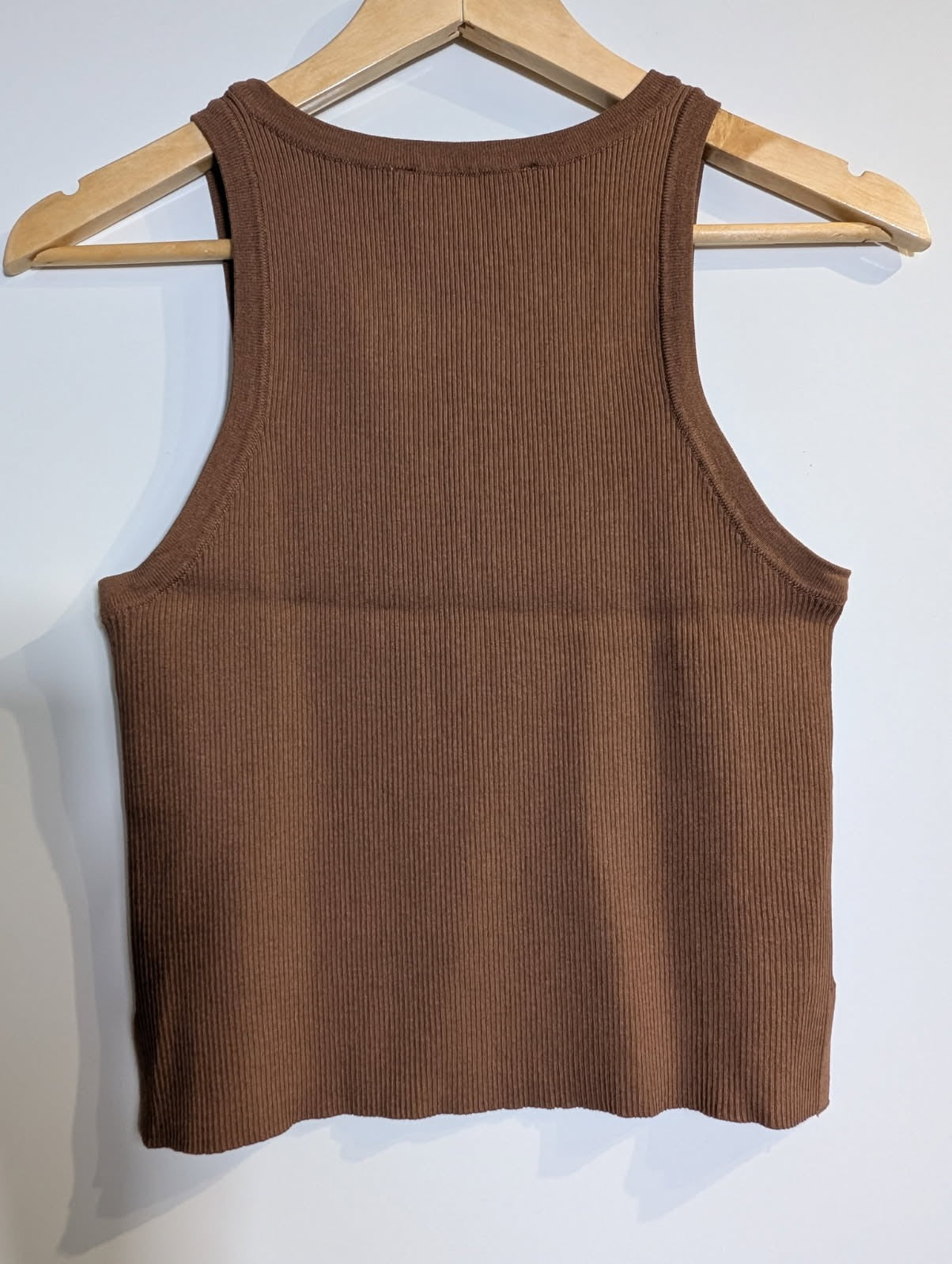 Zara Ribbed Knit Tank Top Brown Women's Large - Image 6