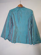 Sarissa Iridescent Teal Shantung Silk Blazer - Women's Size XL - Image 6