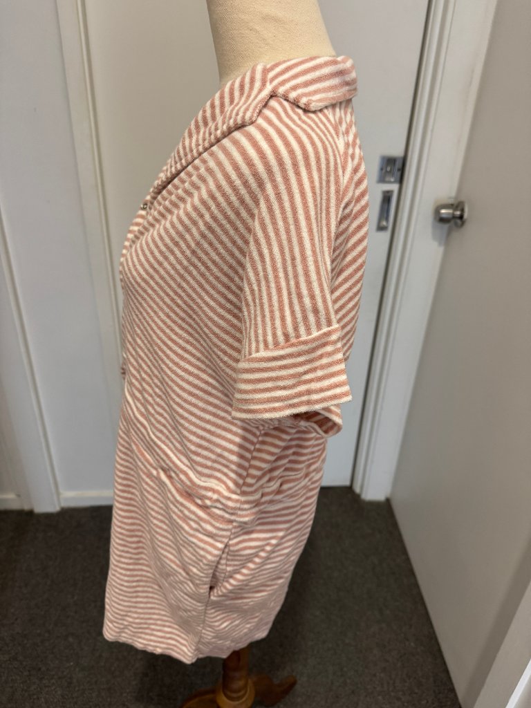 Miann & Co Women's Striped Terry Cloth Hooded Cover-Up Dress - Size XS - Image 6