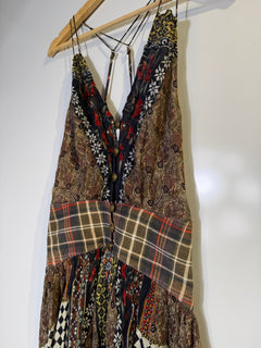 Camilla Silk Patchwork Mini Dress Vibrant Bohemian Print Size XS - Image 6