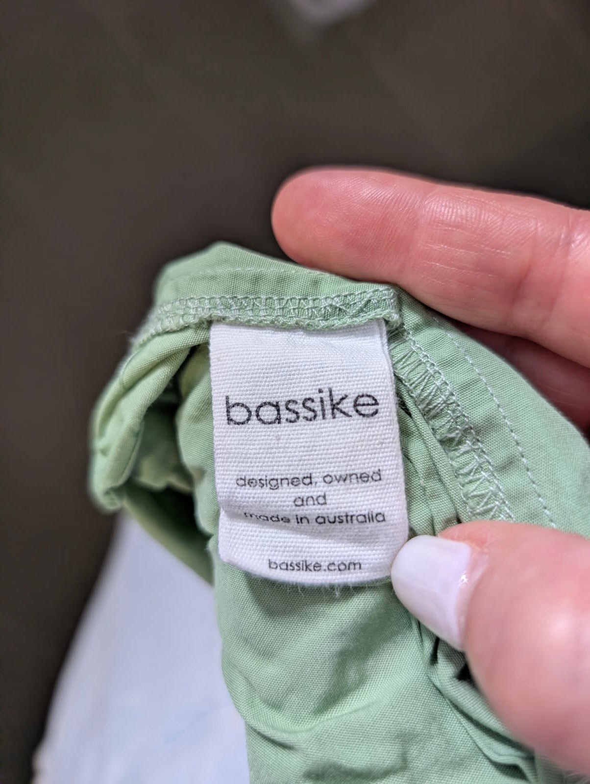 Bassike Sage Green Lightweight Casual Pants - Size 1 - Image 6