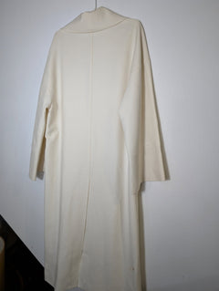 Ginger & Smart Longline Coat Cream With Gold Chain Detail - Image 7