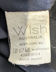 Wish Australia Arosa Blazer Jacket - Navy Blue Zipper Detail Size 12 - Image 8