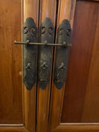 Vintage Asian-Style Wooden Cabinet with Brass Hardware Brown - Image 6