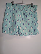 Tom & Teddy Penguin Print Swim Trunks Light Blue Men's Small - Image 6