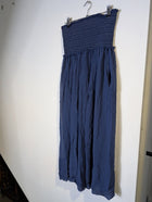 Isabel Marant Blue Smocked Strapless Maxi Dress - Size 36 - Image 6