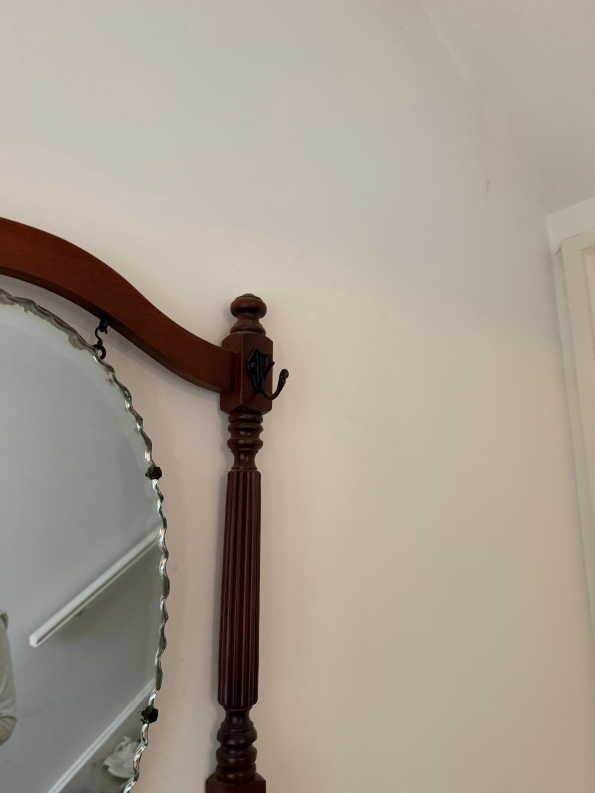 Vintage Victorian Style Wooden Hall Stand with Bevelled Mirror and Coat Hooks - Image 8