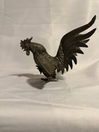 Vintage Fighting Rooster Figurines Silver-Toned Set of 2 - Image 6