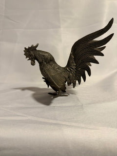 Vintage Fighting Rooster Figurines Silver-Toned Set of 2 - Image 6