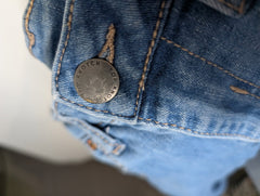 Dricoper Denim High-Rise Skinny Jeans Blue Raw Hem Size 10 - Image 7