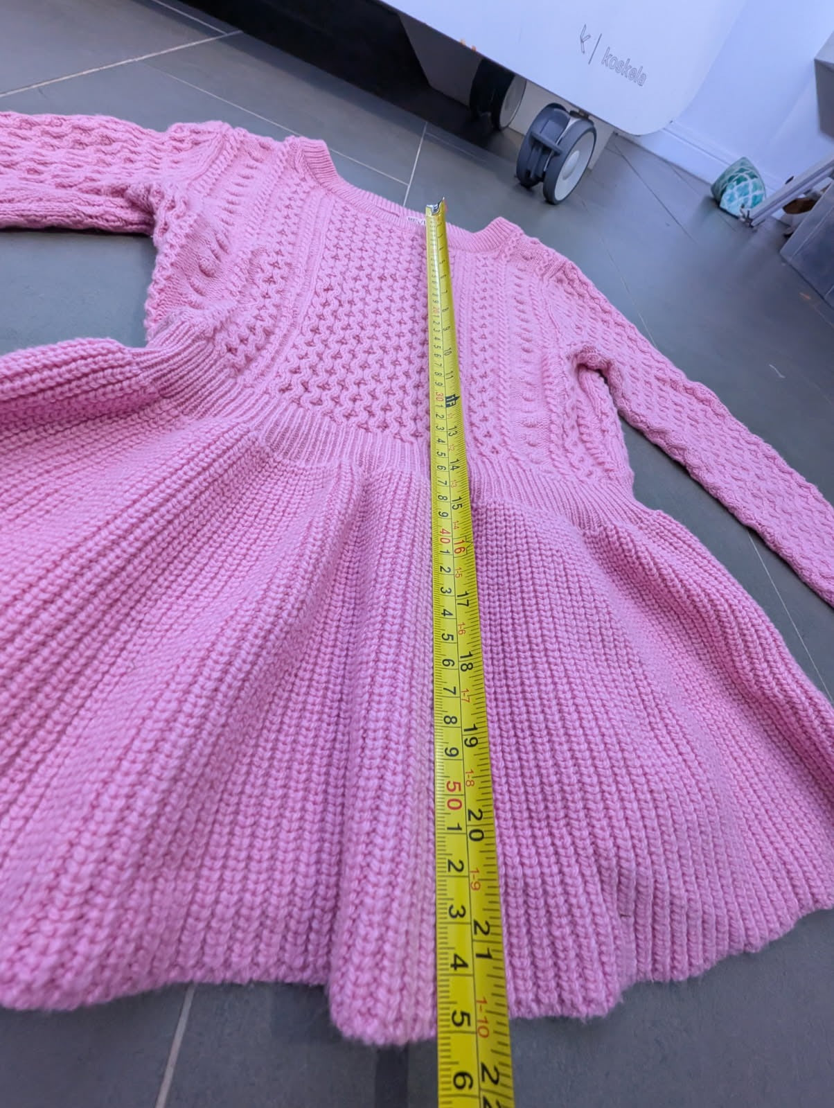 Review Pink Cable Knit Peplum Sweater - Women's Size 8 - Image 6