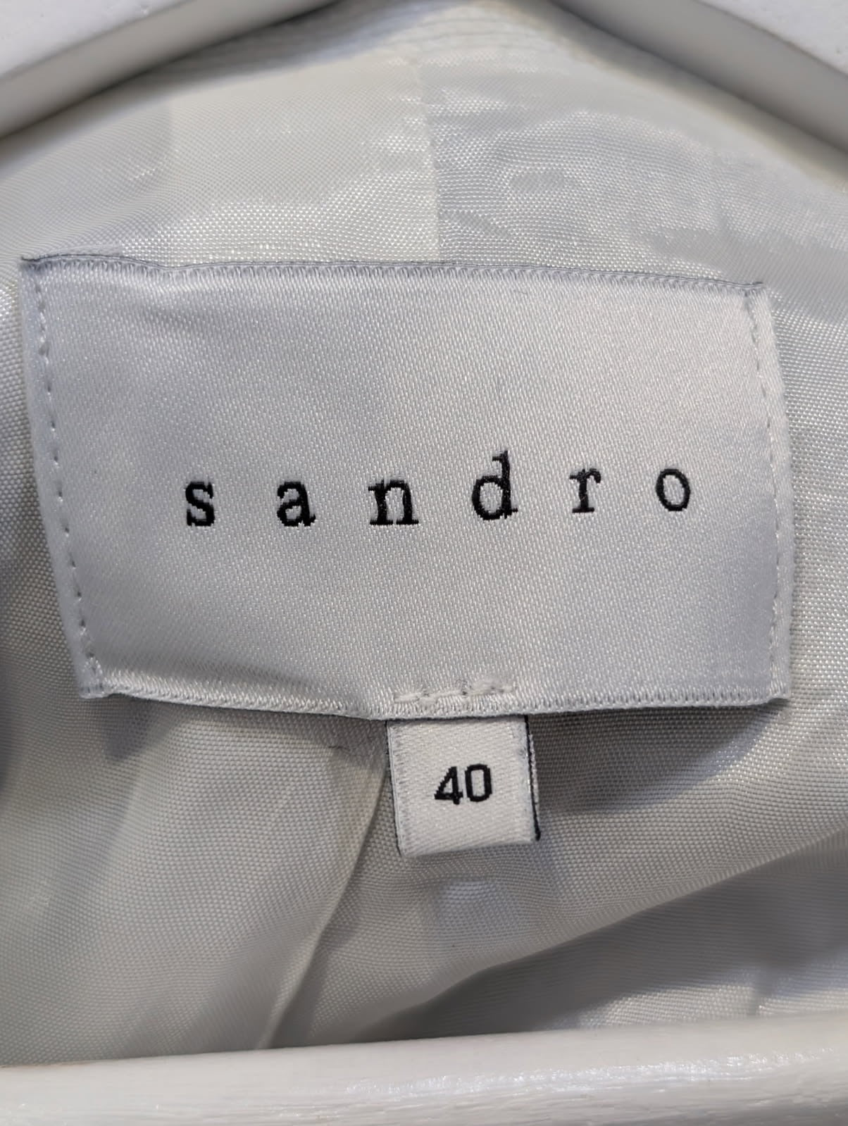 Sandro Paris Tweed and Canvas Biker Jacket Women's Size 40 - Image 3