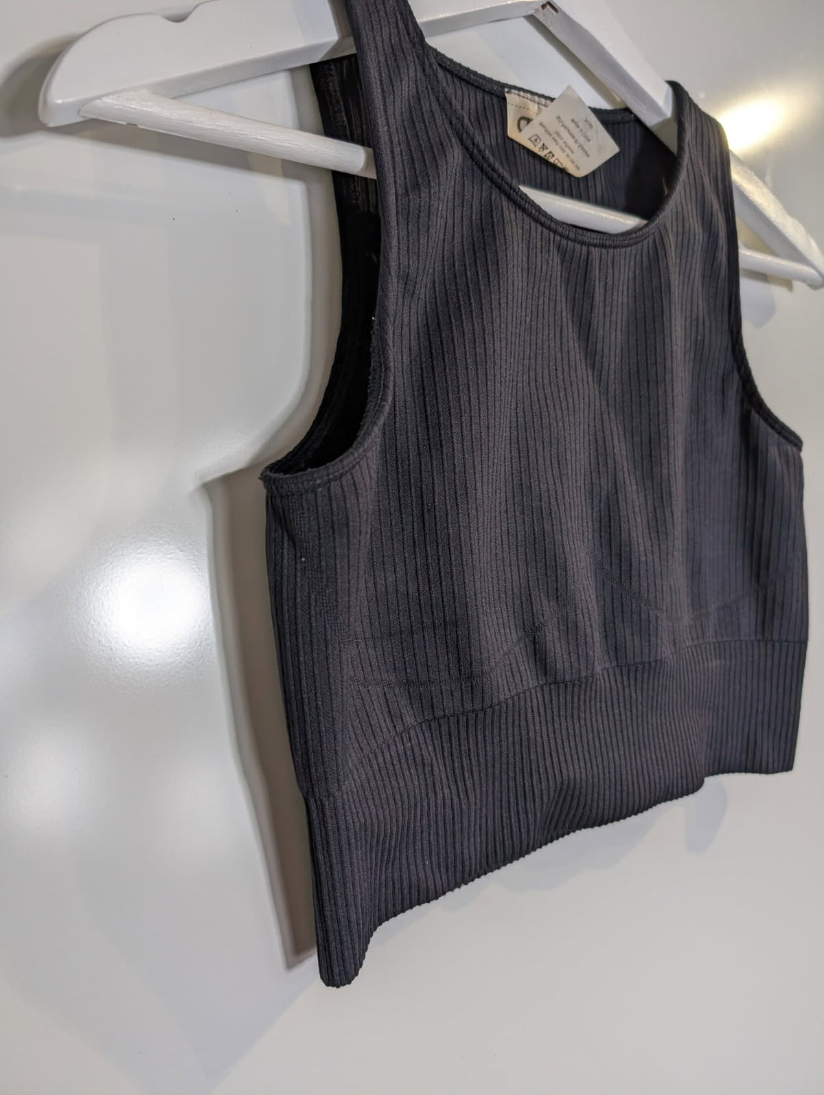 Aim'n Ribbed Activewear Crop Top Black Size S - Image 6