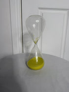 Large Modern Minimalist Glass Hourglass with Vibrant Green Sand - Image 6