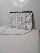 Whiting & Davis Vintage Mesh Evening Bag White with Tortoiseshell Accents - Image 6