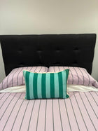 Heatherly Design Fenwick Queen Bed Head and Base Black Linen - Image 6