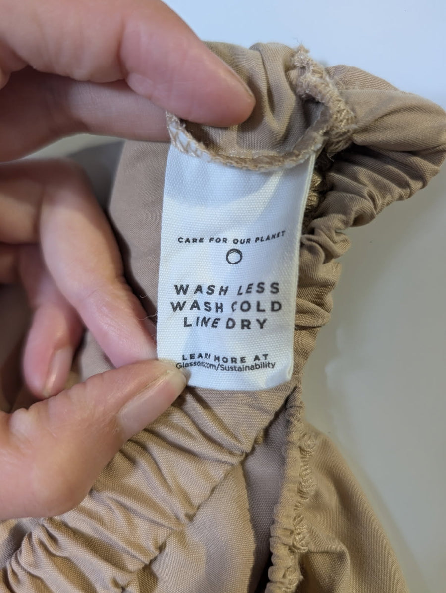 Glassons Ruched V-Neck Crop Top Tan Women's - Image 6