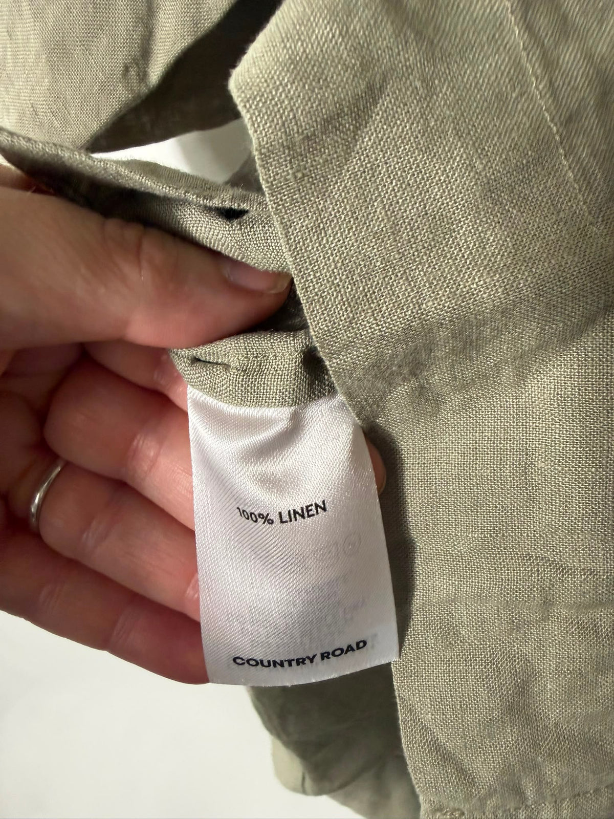 Country Road Women's Relaxed Organic Linen Shirt Sage Green Size 10 - Image 6